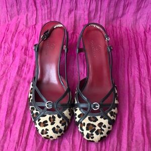 Cole Haan Leopard Print Pony Slingback